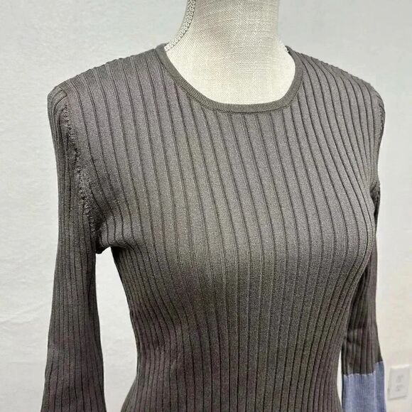 St. John Womens Wool Blend Ribbed Color Block Sweater/ Blouse - Picture 3 of 9